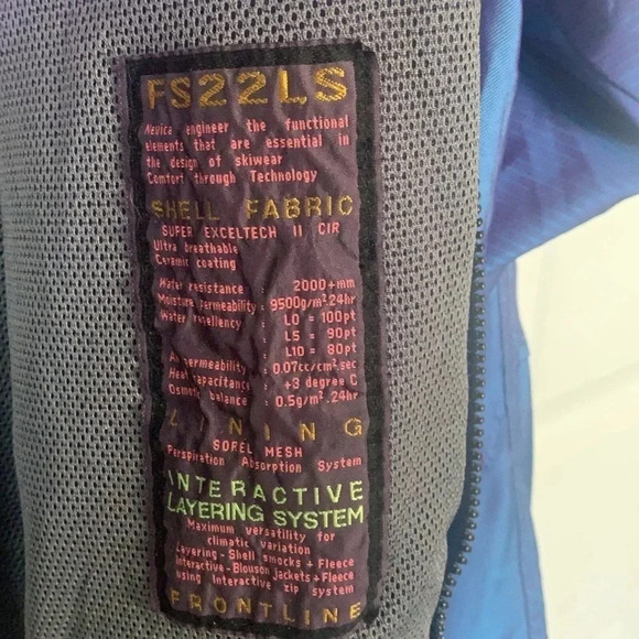 VTG Nevica Ski Snowboard Jacket Men’s 44 XL Frontline FS22 Recco Reflective Blue - Picture 9 of 16